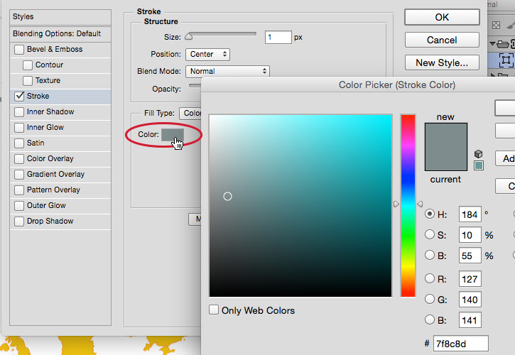 Changing outline color of the region